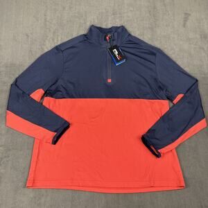 RLX Ralph Lauren 1/4 Zip Pullover Men's Large Performance/Golf Red/Navy---- NWT